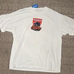 Market Graphic T-Shirt White XXL Double Sided Car Print Streetwear Tee NWT